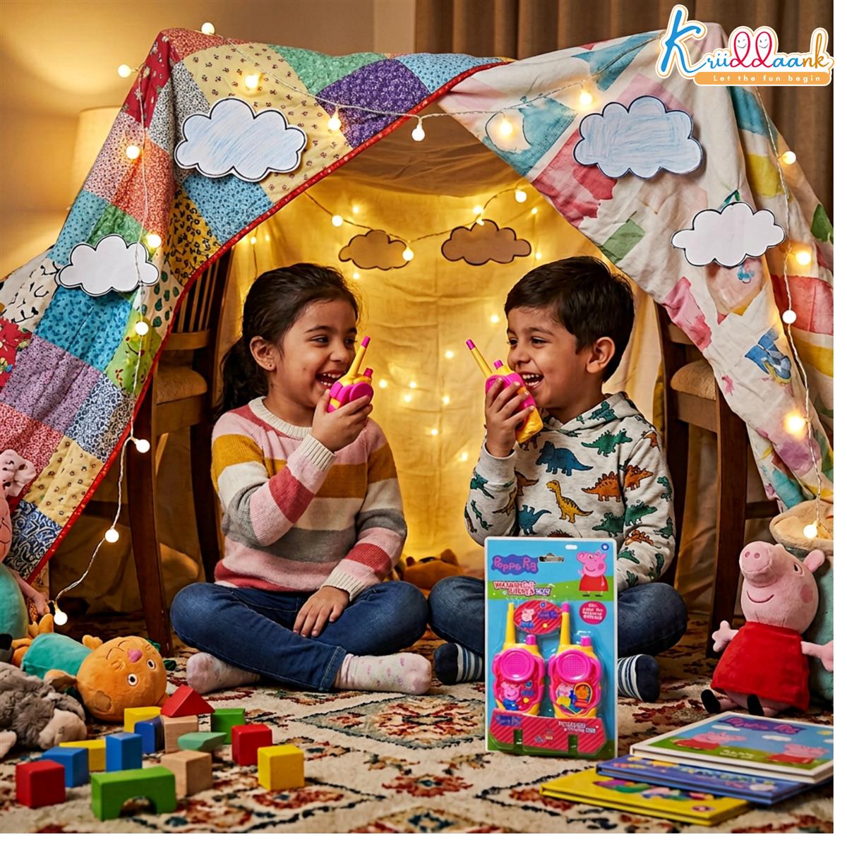 Peppa Pig Walkie Talkie Set for Kids - 75m Long Range 2-Way Radio Toy - Pink, Non-Toxic & Child Safe - Ideal for Camping, Hiking & Roleplay - Gift for Boys & Girls Ages 3+