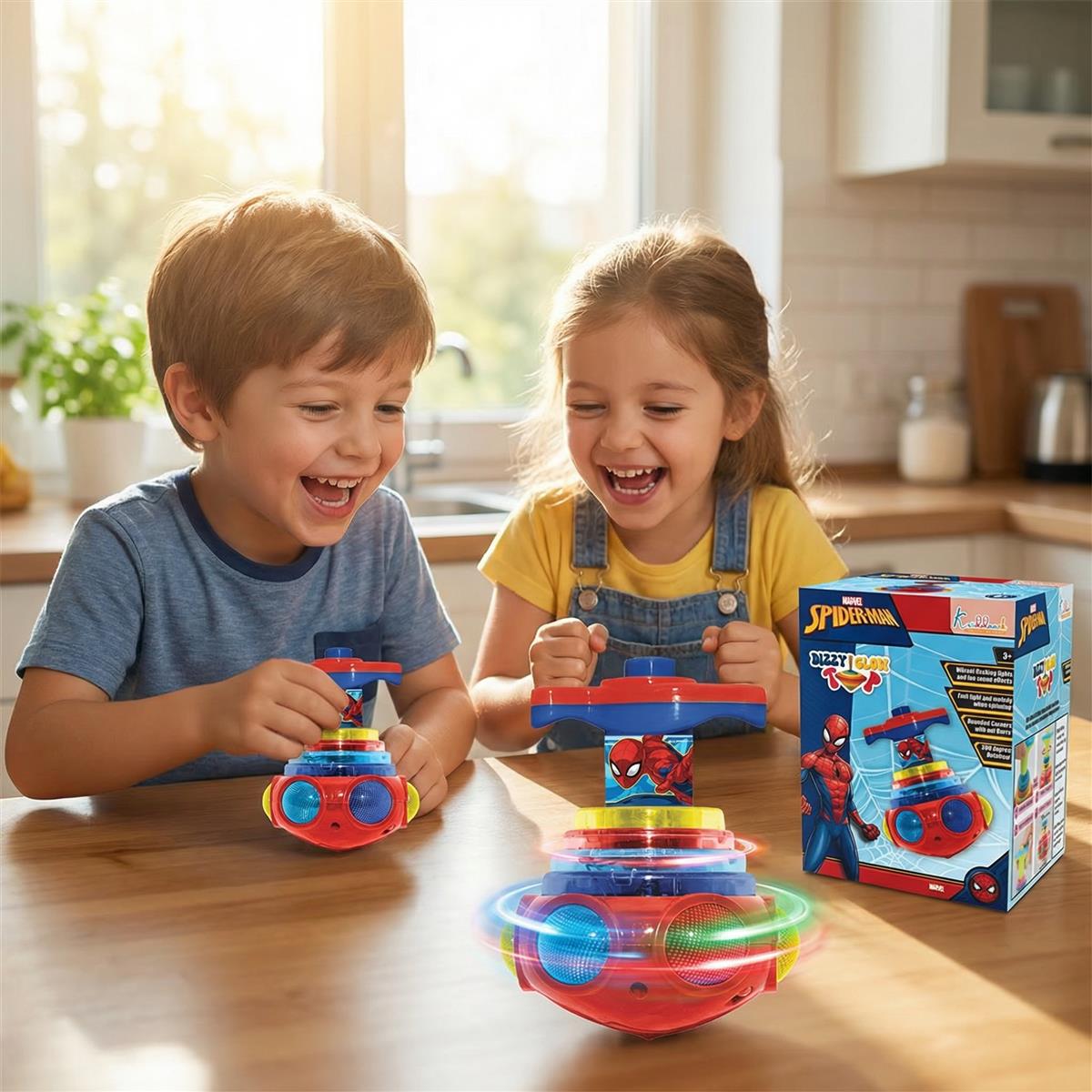 Kriiddaank Marvel Avengers Theme Spinning Top Battle Set - Includes 1 Arena Base, 4 Rip Cords & 4 Tops - Action-Packed Multiplayer Game for Kids 5+ - Perfect Superhero Gift for Boys & Girls