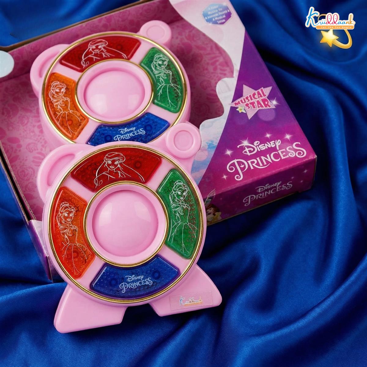 Princess Theme Music Star - Fairy Tale Audio Device & Star Royal LED Speaker for Kids, 4 Animal Sounds & Musical Tones, Portable Educational Sound Toy for Toddlers 3+, Gift for Girls (Pink)