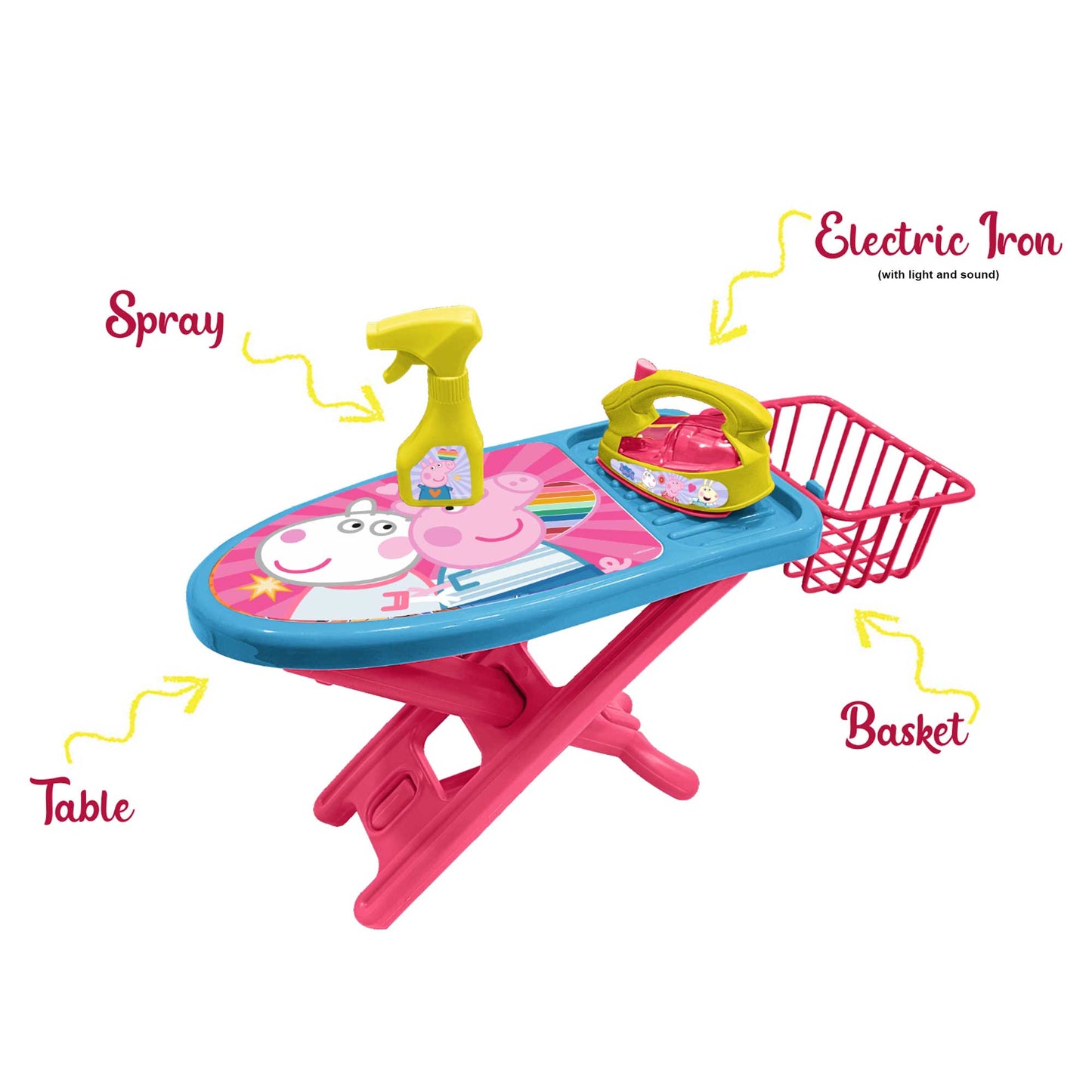 Kriiddaank IronPlayset-PeppaPigThemeByHasbroPeppa Pig Iron PlaysetPeppa Pig Housekeeping Toy SetPeppa Pig Dollhouse Ironing SetPeppa Pig Toy Appliances for GirlsPeppa Pig Laundry Playset for Girls