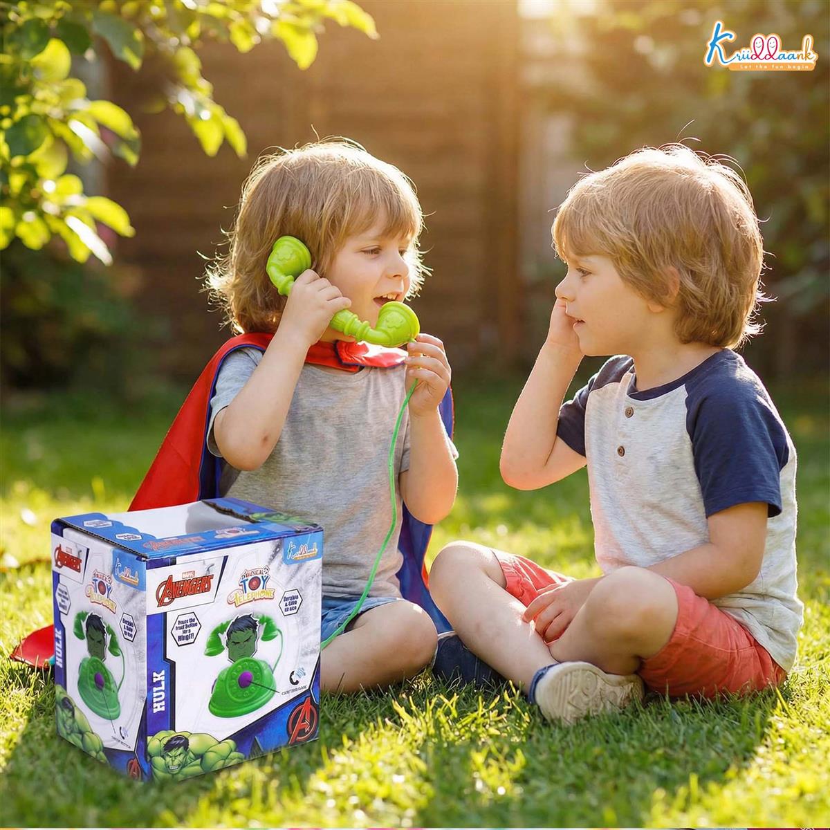 Marvel Hulk Theme Toy Telephone for Kids - Superhero Play Phone with Sound Effects & Music | Interactive Educational Learning Toy for Toddlers 3+ Years Old | Safe & Durable Marvel Avengers Gift