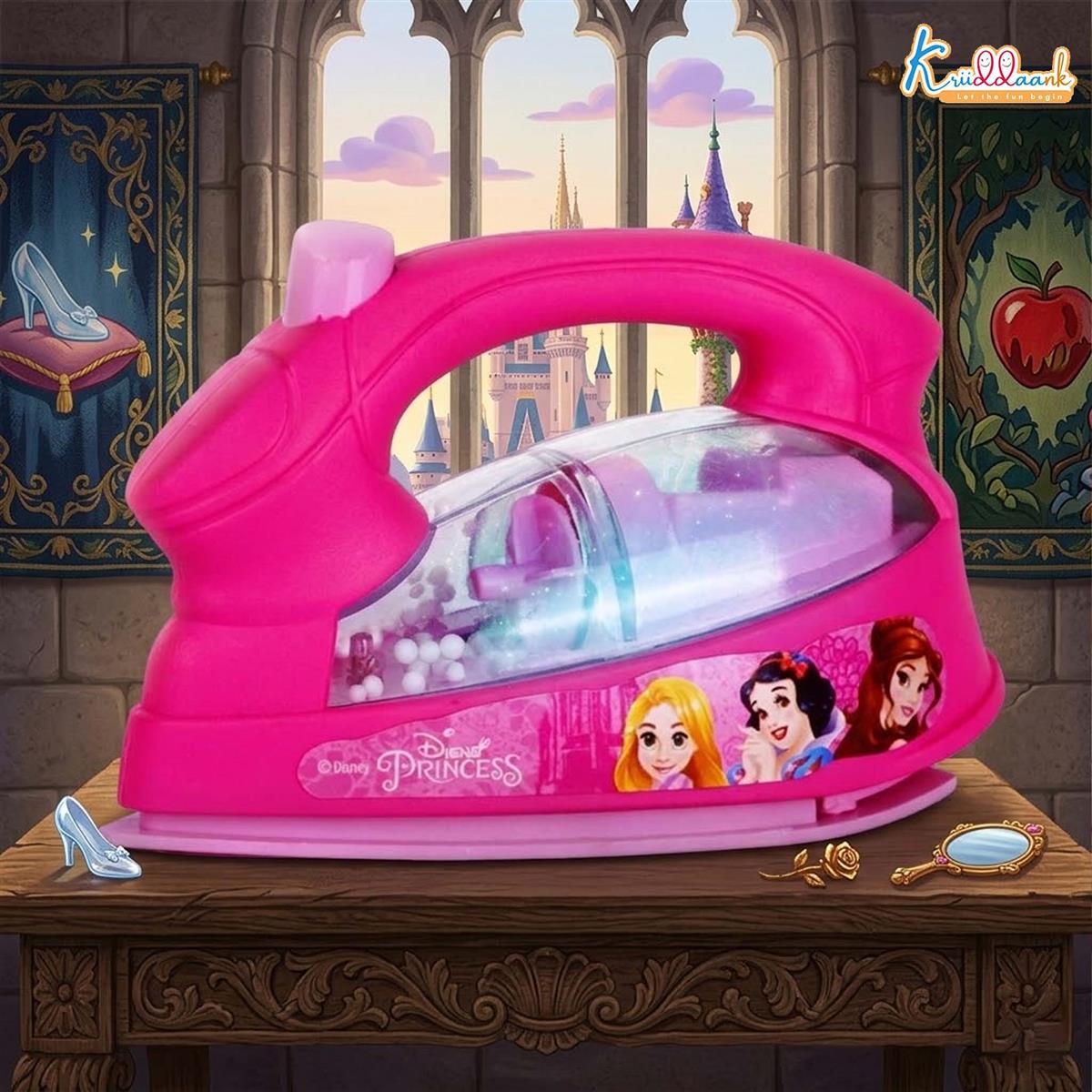 Disney Princess Theme Press Iron Toy for Kids - Battery Operated Pink Pretend Play Household Toy with Lights, Sound & Moving Beads - Educational Roleplay Gift for Girls Aged 3+ Years