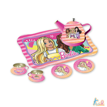 Kriiddaank ChildrenteaSet-BarbieThemeByMattelToy Tea Set for Girls BarbieBarbie Tea Set for KidsMattel Barbie Tea PlaysetBarbie toy tea set for birthday giftsDurable Barbie tea set for children