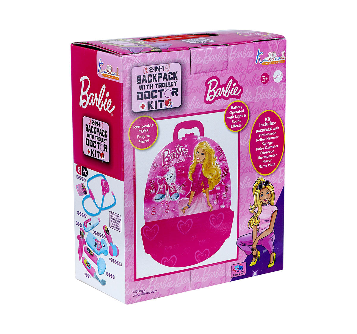 Kriiddaank BackpackDr.Set-BarbieThemeBDK-100020ByMattelMedical Playset for KidsPortable Doctor KitDoctor Kit for GirlsBarbie-Themed Doctor PlaysetBarbie Accessories for Kids
