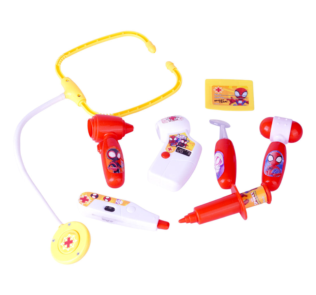 Kriiddaank  Doctor Set Attache SpidermanSpider-Man medical playsetSpider-Man toy doctor kit with caseSpider-Man doctor set attache caseSpider-Man superhero doctor setPortable Spider-Man doctor set for kids