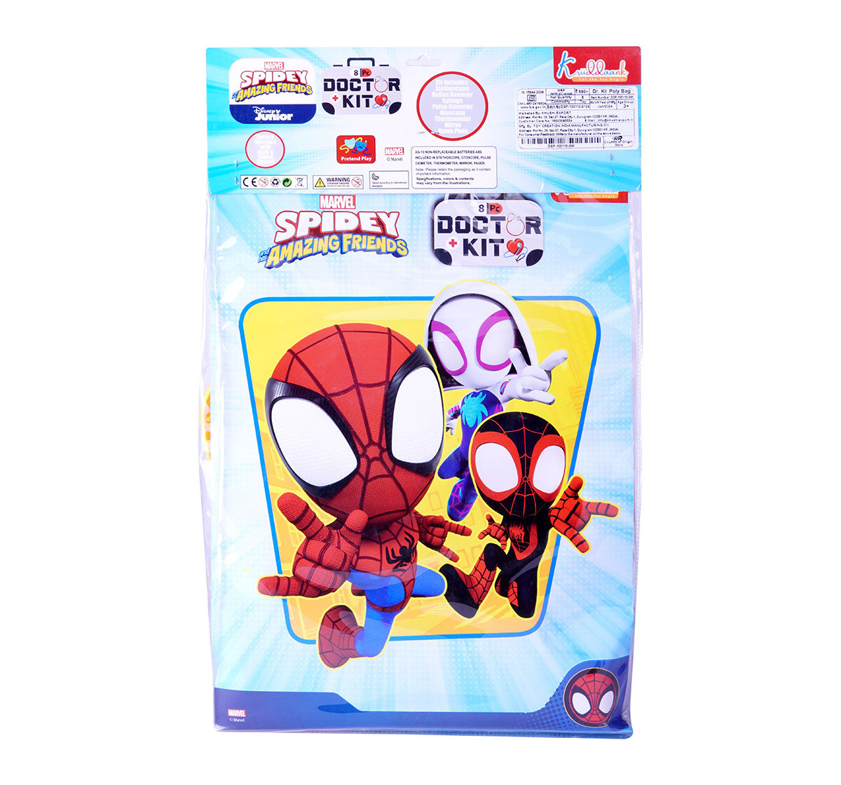 Kriiddaank  Doctor Kit - Poly Bag SpidermanDoctor play set for kidsBest doctor kit for toddlersSpider-Man poly bag doctor playsetSpider-Man poly bag doctor playsetMarvel Spider-Man doctor kit