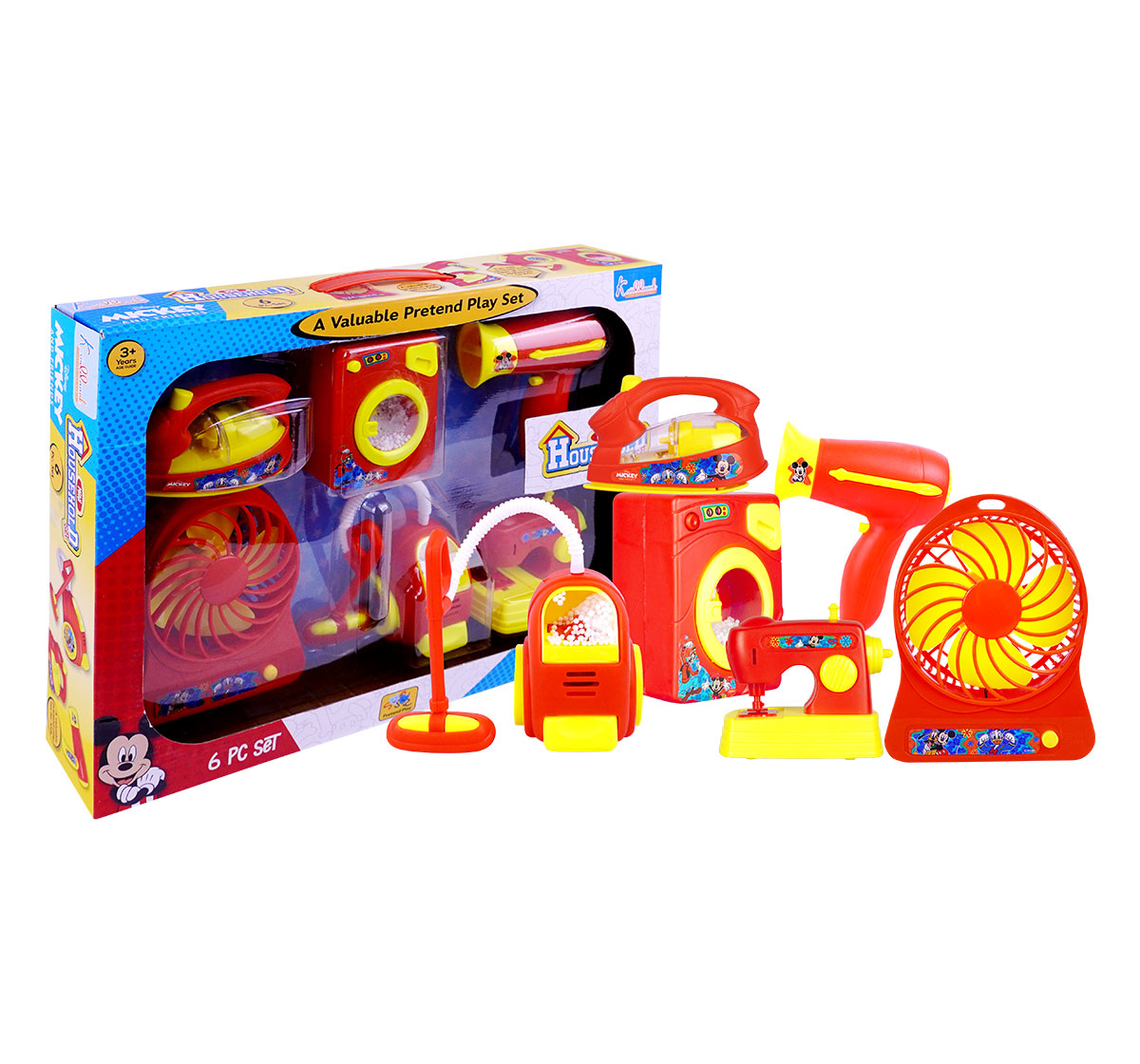 Kriiddaank  Mini Household Set- 6pc MickeyMini household cleaning set for kidsToy household cleaning accessoriesInteractive cleaning toy set for kidsMini home cleaning kit for childrenMiniature home essentials playset