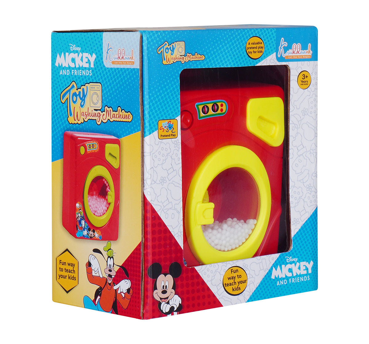 Kriiddaank WashingMachine-MickeyThemeHWM-100230ByDisneyMickey Toy Washing MachineLight & Sound Washing Machine ToyPretend Play Home Appliance ToyLight & Sound Washing Machine ToyInteractive Home Appliance Toy for Toddlers