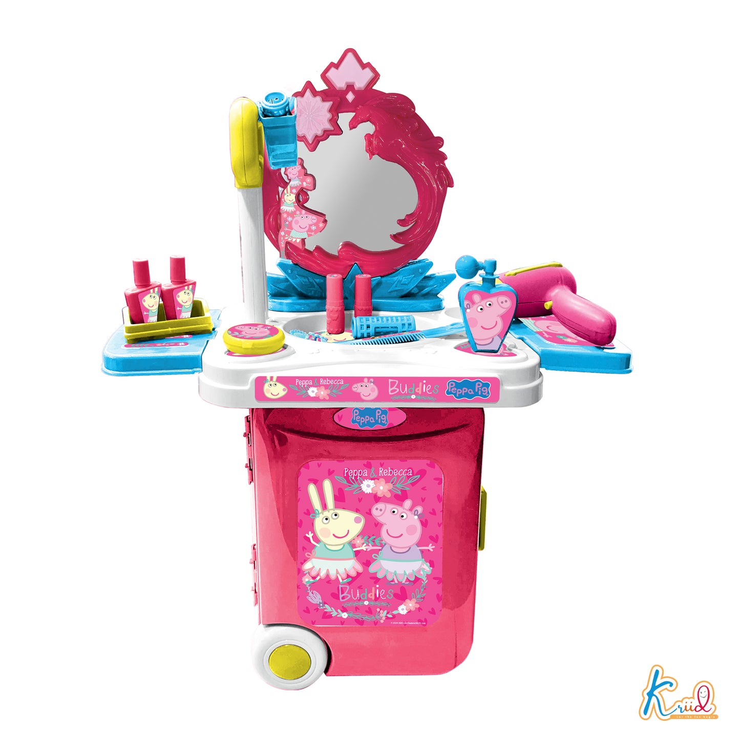 Kriiddaank TrolleyDressingSet-PeppaPigThemeByHasbroPeppa Pig Dressing Trolley SetPeppa Pig Makeup & Beauty ToyPeppa Pig Pretend Play Dressing TablePeppa Pig Beauty & Fashion PlaysetPeppa Pig Makeup & Hair Styling Set