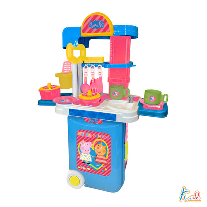 Kriiddaank TrolleyKitchenSet-PeppaPigThemeByHasbroPeppa Pig Kitchen Trolley SetPeppa Pig Toy Kitchen SetPeppa Pig Pretend Play KitchenPeppa Pig Role Play Kitchen ToyPeppa Pig Cooking Trolley Toy for Kids