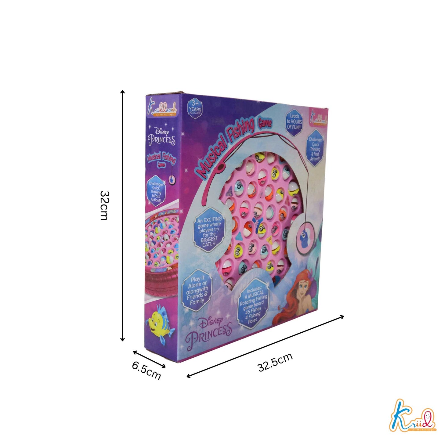 Kriiddaank  Musical Fishing Game B - PrincessElectronic Fishing Princess ToyOcean Theme ToyElectronic Fishing ToyChildren’s GameInteractive Toy