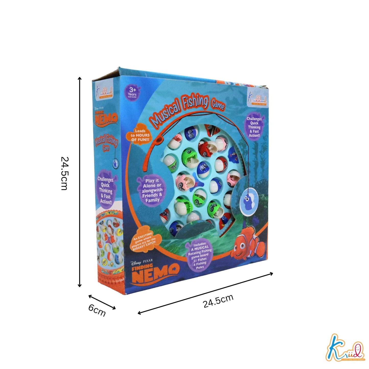 Kriiddaank MusicalFishingGame-NemoThemeFS-100360ByDisneyUnderwater Adventure ToyFish Catching GameBattery-Powered Fishing GameSea Animal ToyWater-Themed Educational Toy