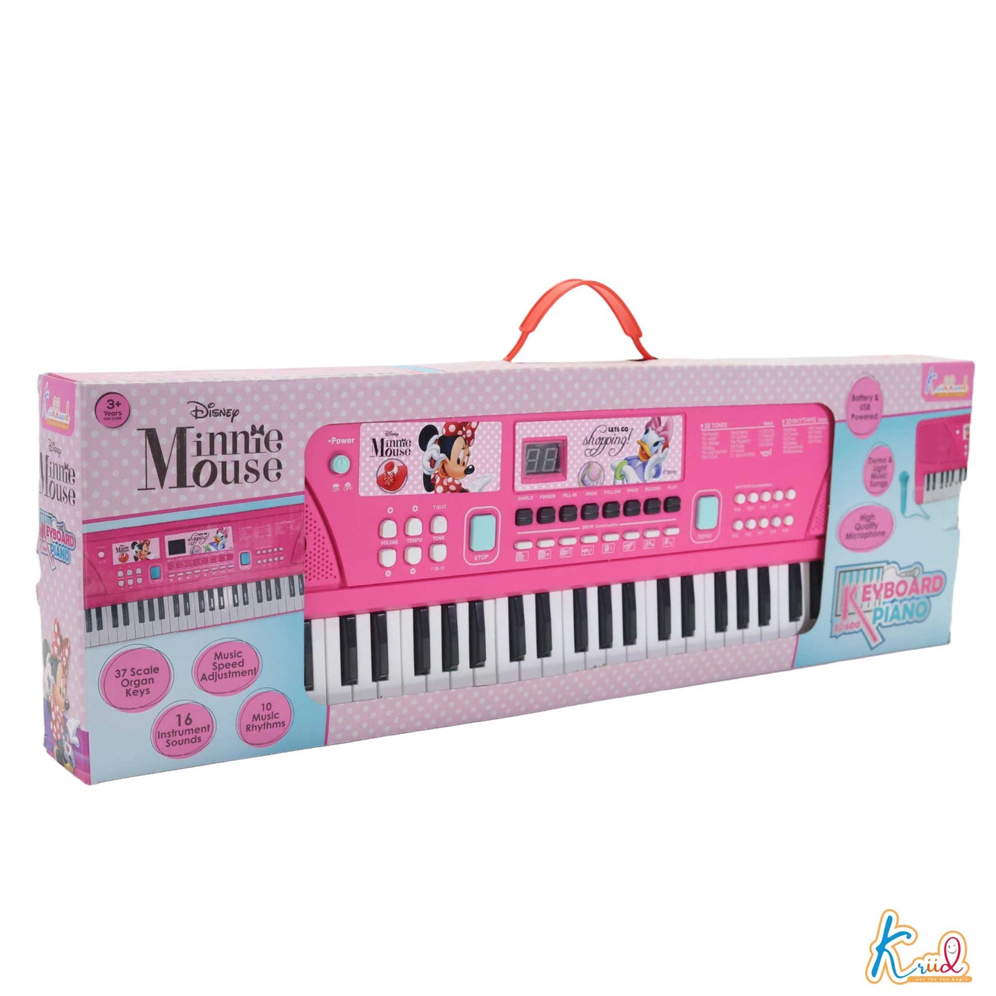 Kriiddaank  Keyboard Piano -600 MinnieMinnie Themed ToysElectronic keyboard piano with USBKids Musical KeyboardLearning & Development Toy for ToddlersEducational keyboard piano for toddlers