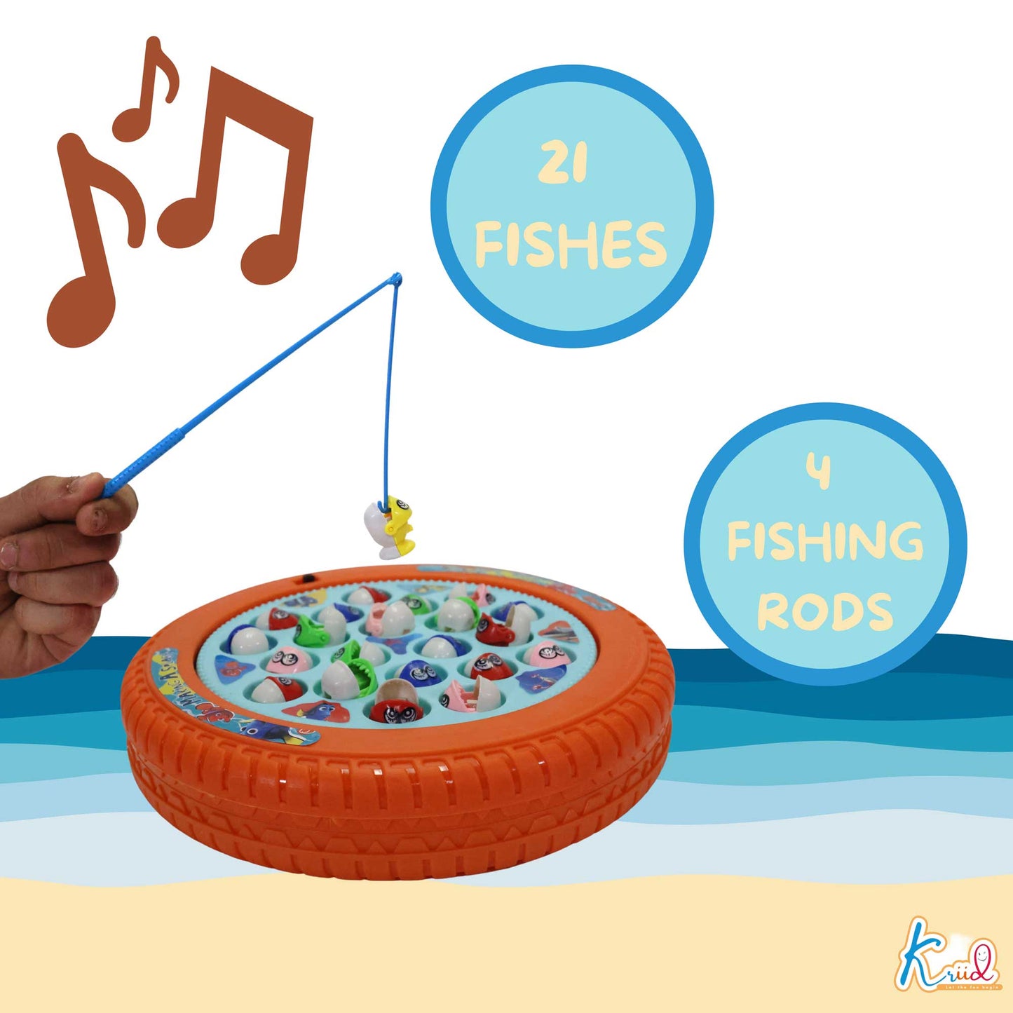 Kriiddaank MusicalFishingGame-NemoThemeFS-100360ByDisneyUnderwater Adventure ToyFish Catching GameBattery-Powered Fishing GameSea Animal ToyWater-Themed Educational Toy