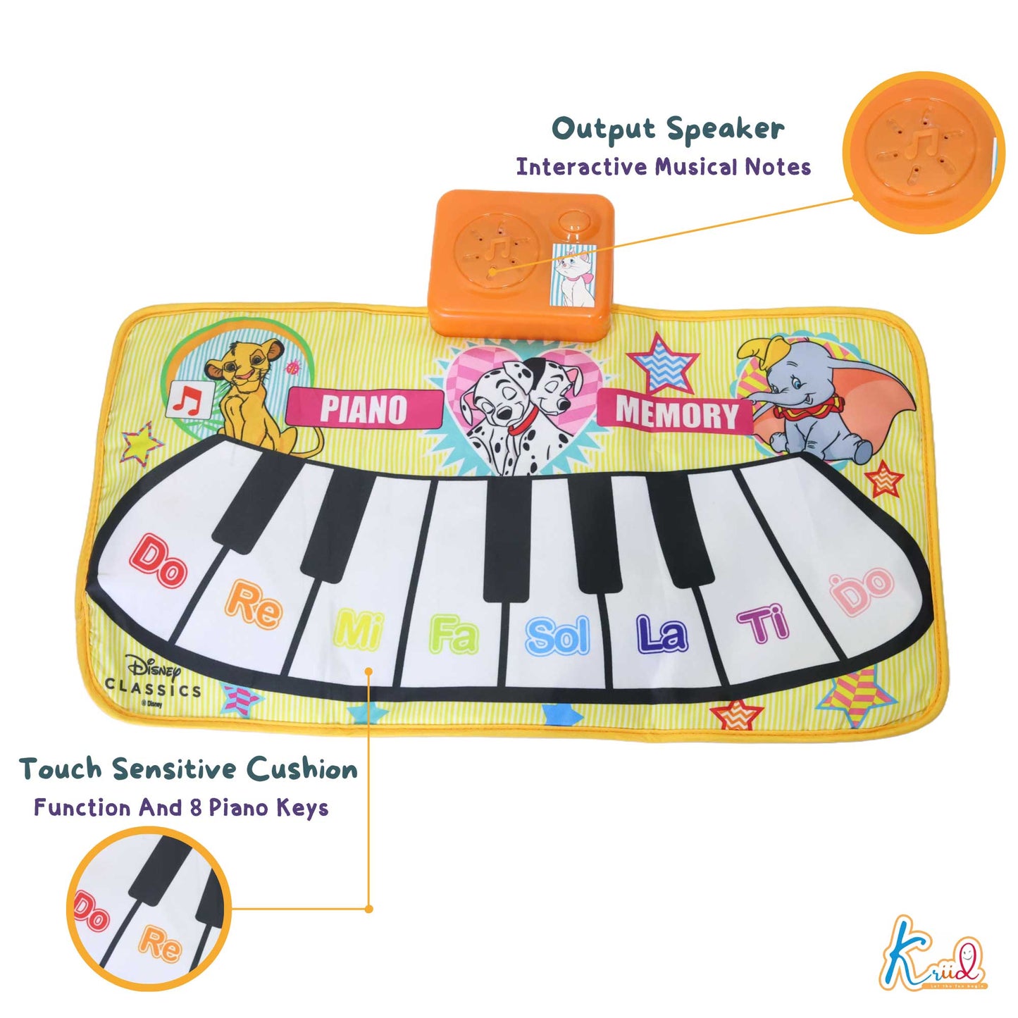 Kriiddaank PianoMusicMat-ClassicByDisneyElectronic Keyboard Mat for KidsMusic Learning Mat for ToddlersStep-On Disney Classic Sound MatTimeless Disney Character Sound MatWalt Disney Music & Dance Mat