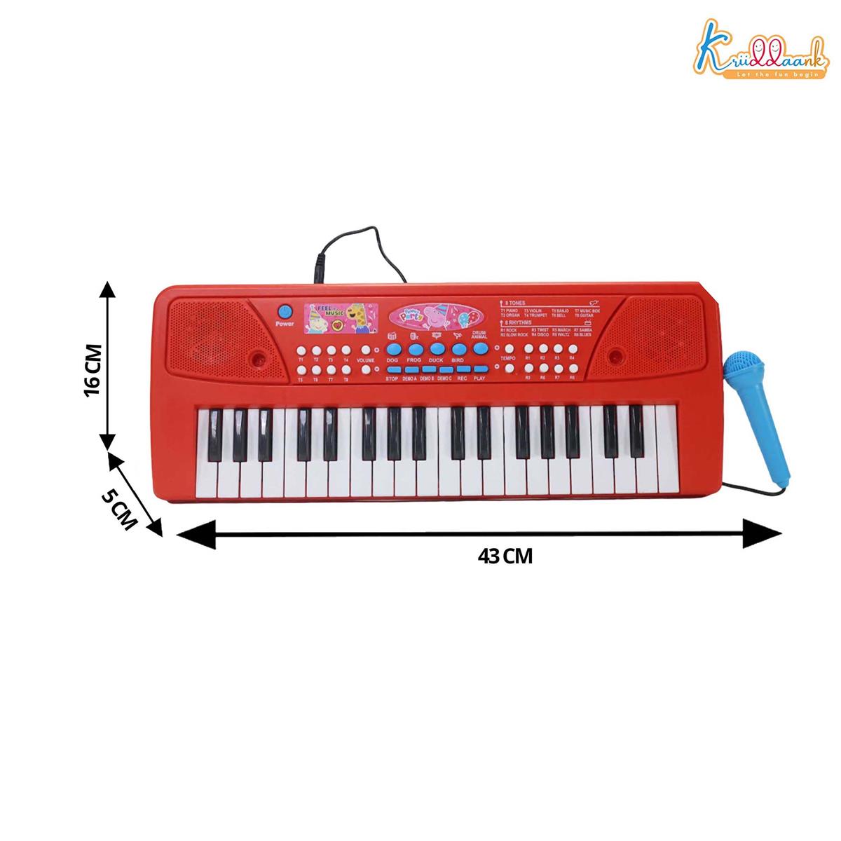 Barbie Keyboard Piano 400 for Kids - 37 Keys Musical Instrument with Microphone, 8 Rhythms & 8 Tones, Learning & Programming Functions, Battery & USB Powered, Pink Musical Toy for Girls 3Y+