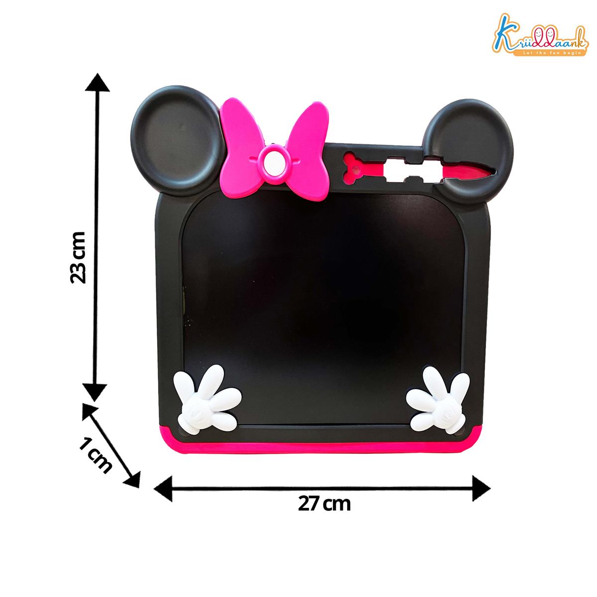 Kriiddaank Minnie 9 Inch LCD Writing Magic Tablet, Electronic Drawing Pad & Doodle Board for Kids, Preschool Educational Toy & Travel Game for Girls & Boys, Birthday Gift for Ages 3-9 (Pink)