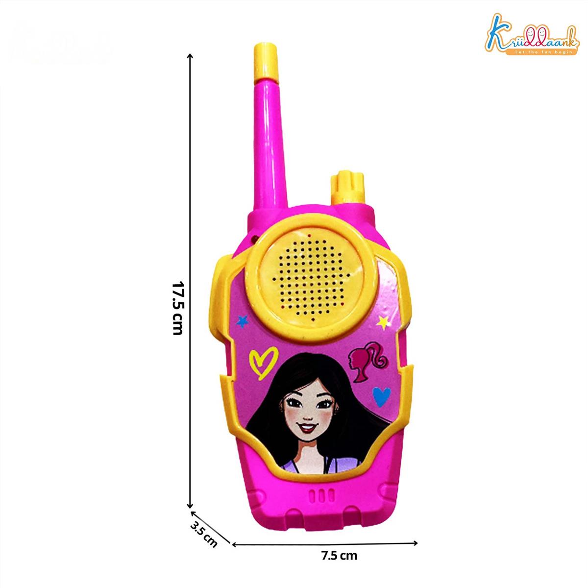 Barbie Walkie Talkie Set for Kids - 75m Long Range 2-Way Radios, Pink Communication Toys for Girls & Boys, Ideal for Camping, Hiking & Indoor Play, Child Safe & Non-Toxic, Ages 3+ (2 Pieces)