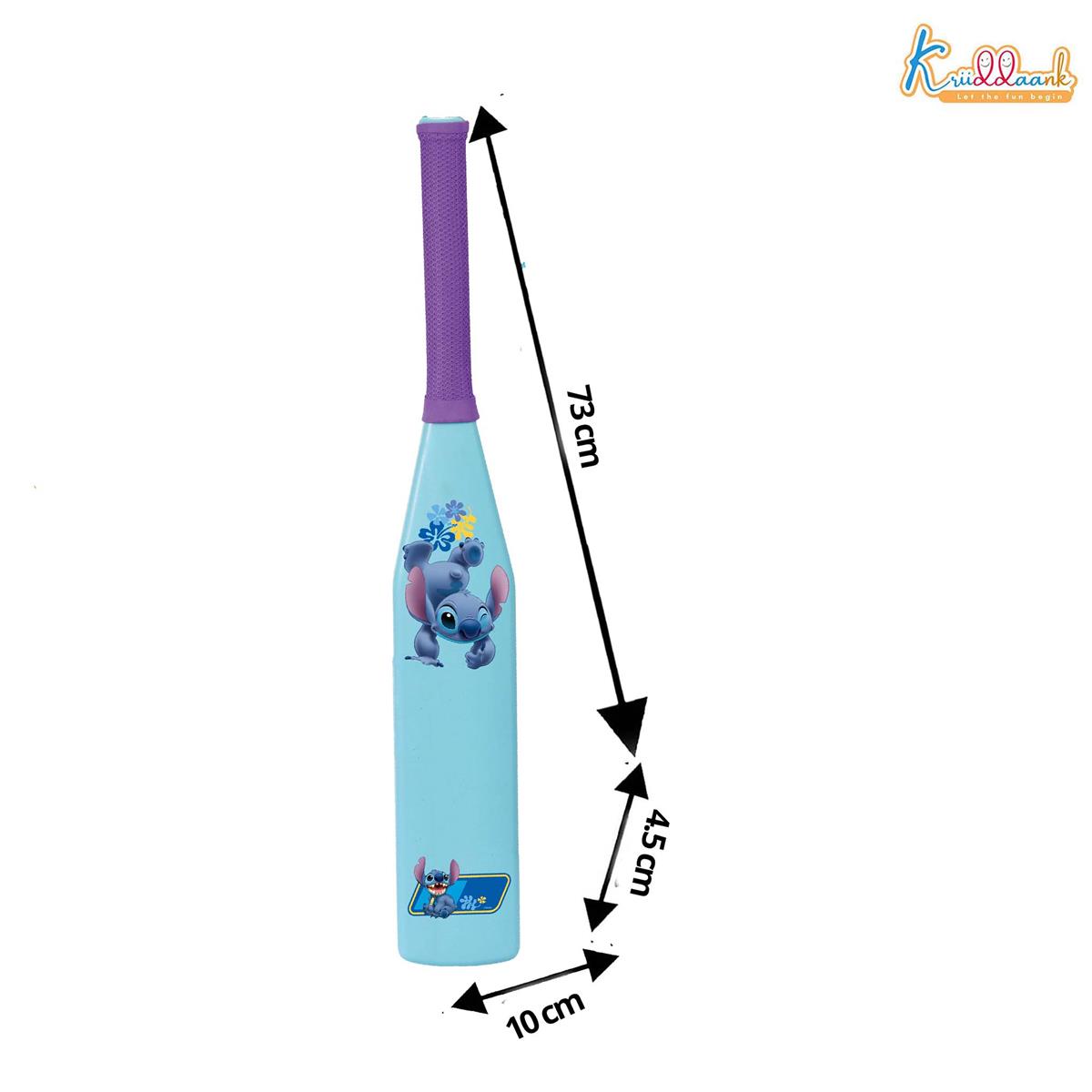 Kriiddaank Stitch Master Blaster Cricket Bat & Ball Set - Stitch Theme Lightweight Plastic Bat with Graphics for Kids, Boys & Girls Aged 3+ Years - Perfect for Indoor & Outdoor Play