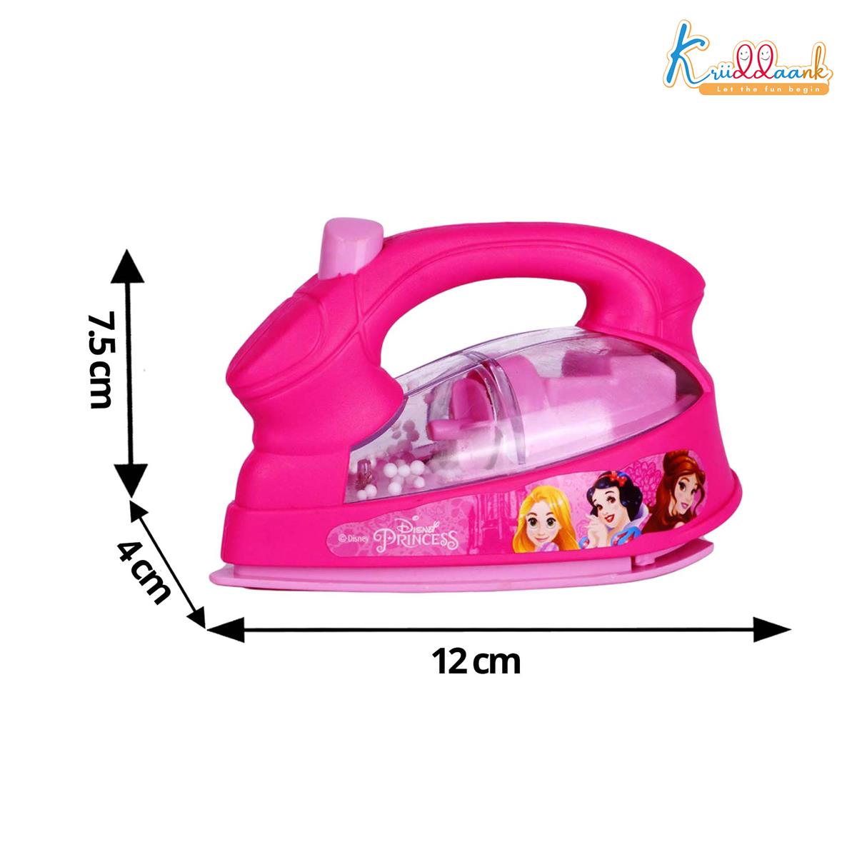 Disney Princess Theme Press Iron Toy for Kids - Battery Operated Pink Pretend Play Household Toy with Lights, Sound & Moving Beads - Educational Roleplay Gift for Girls Aged 3+ Years