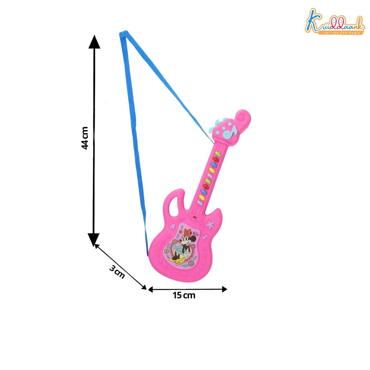 Minnie Musical Guitar for Toddlers - Pink Sing-Along Karaoke Junior Music Toy with Inbuilt Tones & Lights - Educational Role Play Rockstar Guitar Gift for Kids 3+ Years Old