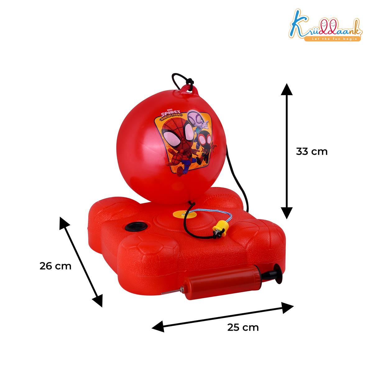 Spiderman Reflex Soccer Ball Solo Training Kit for Kids | Indoor & Outdoor Football Trainer with Recoil Action | Marvel Superhero Sports Toy for Boys 3+ Years | Portable Skill Building Set