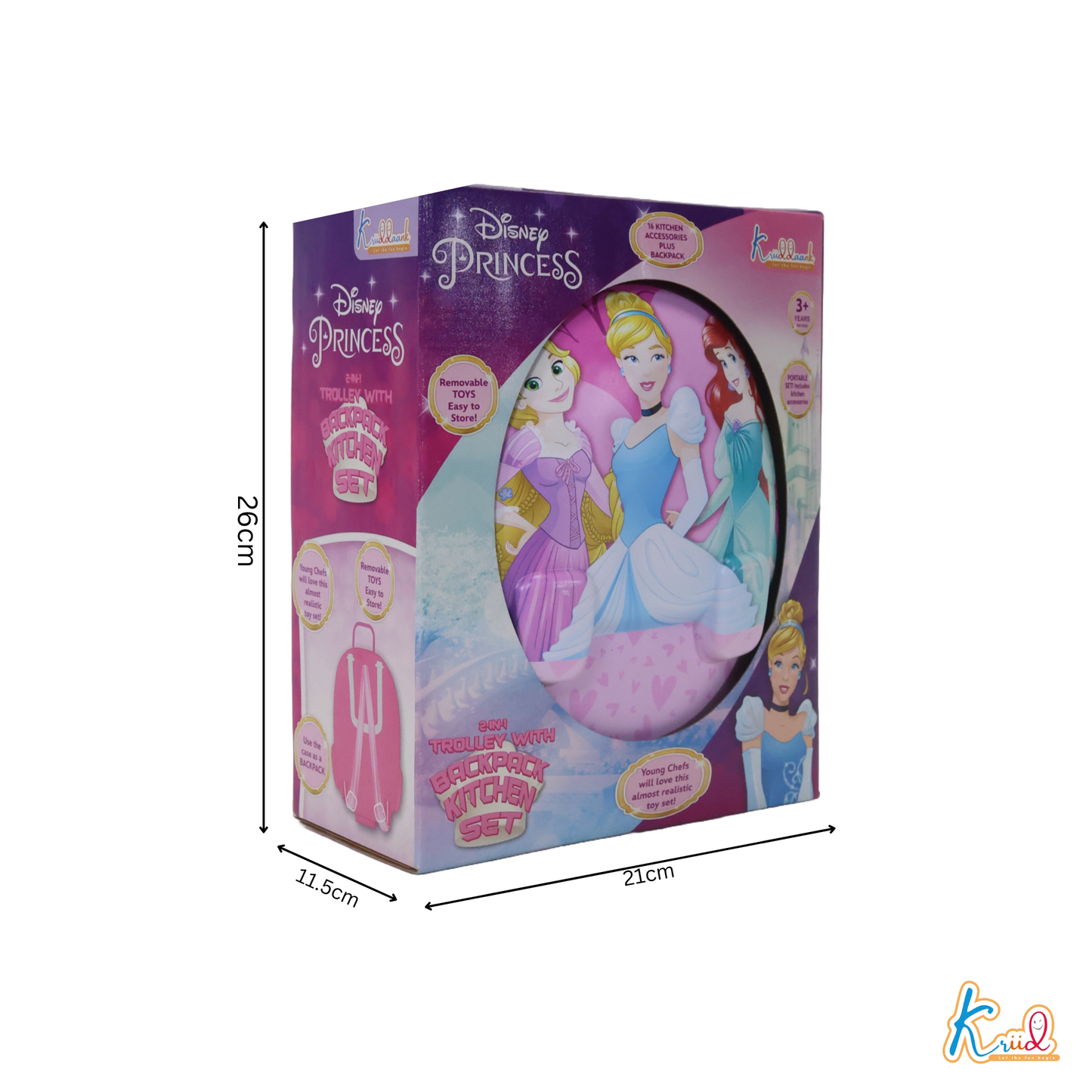 Kriiddaank BackpackKitchenSet-PrincessThemeByDisneyToy Cooking Set for KidsCooking Playset for KidsBackpack Cooking SetMini Kitchen Toy for ToddlersDisney Princess Cooking Set