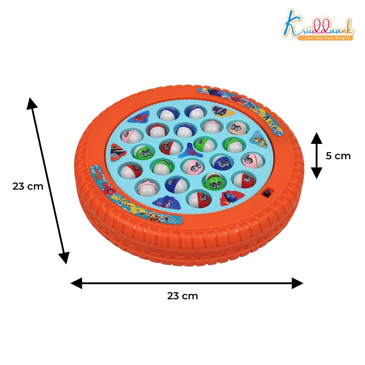 Kriiddaank Nemo Theme Musical Fishing Game - Battery Operated Rotating Board with 21 Fishes & 4 Fishing Poles - Educational & Interactive Learning Toy for Kids Ages 3+ (Multicolor)