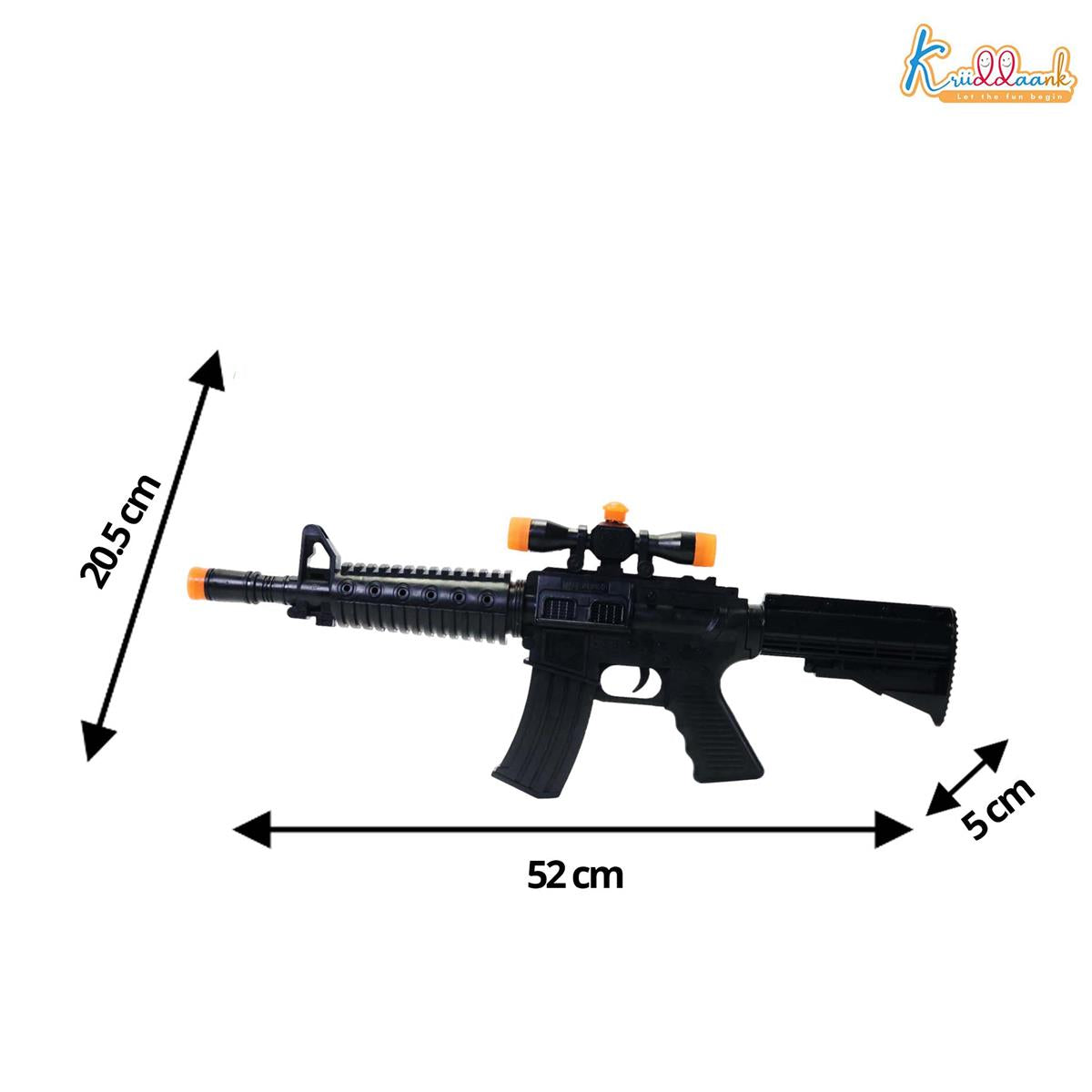 Kriiddank AK-47 Style Toy Rifle - Realistic Battery Operated Soft Bullet Blaster with Lights, Sound & Bayonet - Safe Action Shooting Playset for Kids 3+ Years, Multicolor