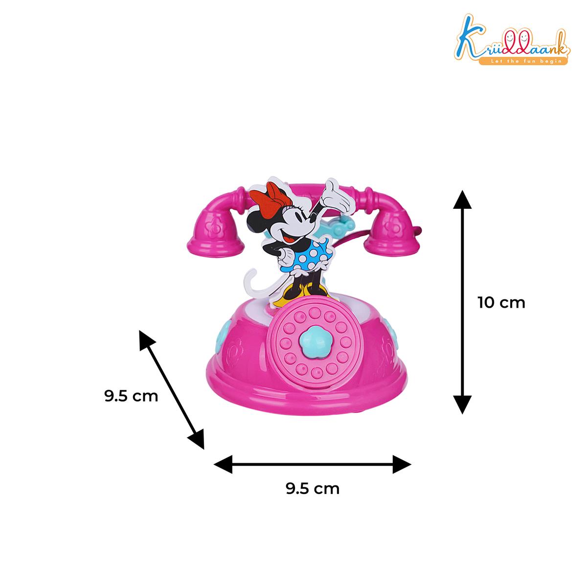 Minnie Talking Telephone Toy for Kids - Pretend Play Landline Phone with Interactive Music & Sounds, Durable Educational Toy for Girls 3+ Years Old, Pink & Fun Design for Creative Role Play