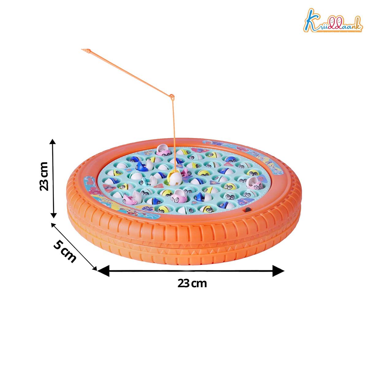 Kriiddaank Nemo Theme Musical Rotating Fishing Game for Kids - Interactive Battery Operated Learning Toy with 45 Fishes & 4 Fishing Poles - Educational Fun for Boys & Girls Ages 3+