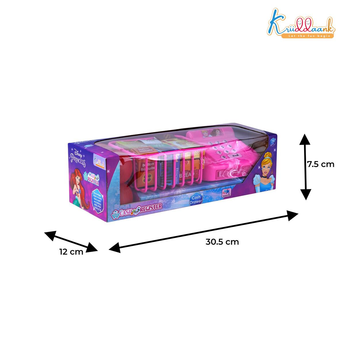 Disney Princess Cash Register Toy for Girls - 29 Pc Pretend Play Set with Play Money, Credit Card, Scanner, Real Sound Effects & Cash Drawer - Educational Math Learning Gift for Kids Ages 3+