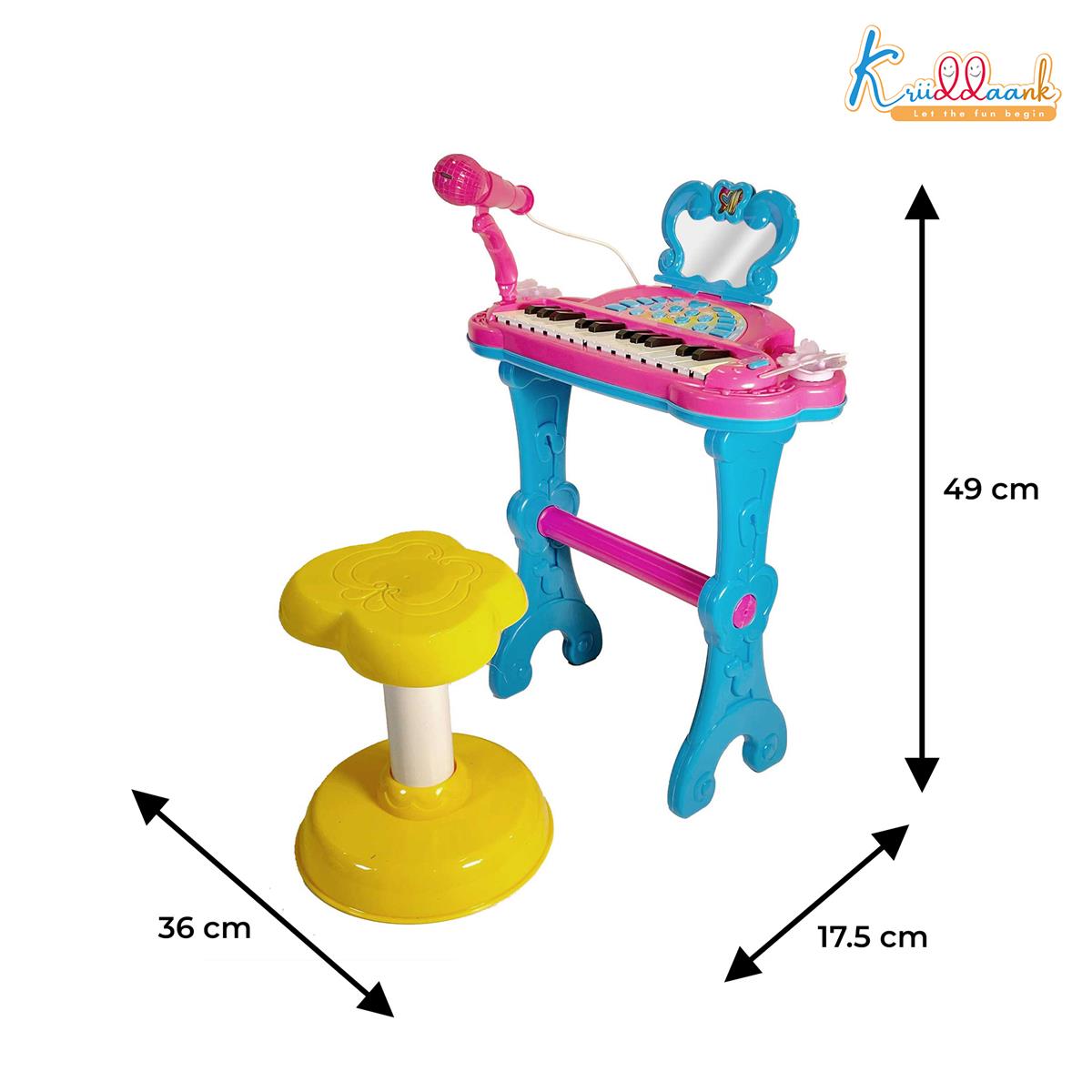 Hasbro Peppa Pig Little Pianist Keyboard with Microphone & Stool - Musical Toy for Kids 3+ - Karaoke Mode, MP3 Connection, 25 Inbuilt Tunes, Electronic Piano for Girls & Toddlers - Pink