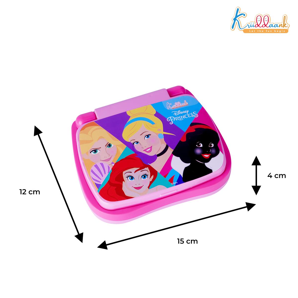 Princess Educational Laptop for Kids - Interactive ABC & 123 Learning Toy for Girls 3+ Years, Sound & Music Modes, Portable Screen-Free Educational Game, Pink Disney Princess Theme Gift