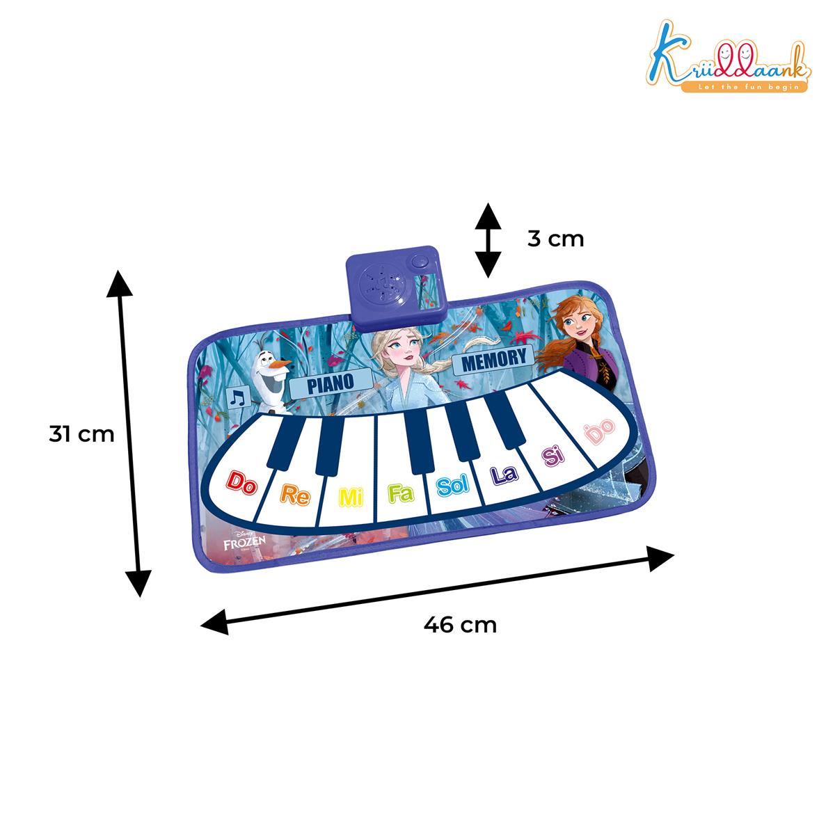 Frozen Theme Piano Music Mat - Step-On Floor Piano with Elsa & Anna, Touch Sensitive Musical Dance Mat for Kids Ages 3+, 8 Piano Keys & 3 Functions, Educational & Fun Toy for Girls & Boys