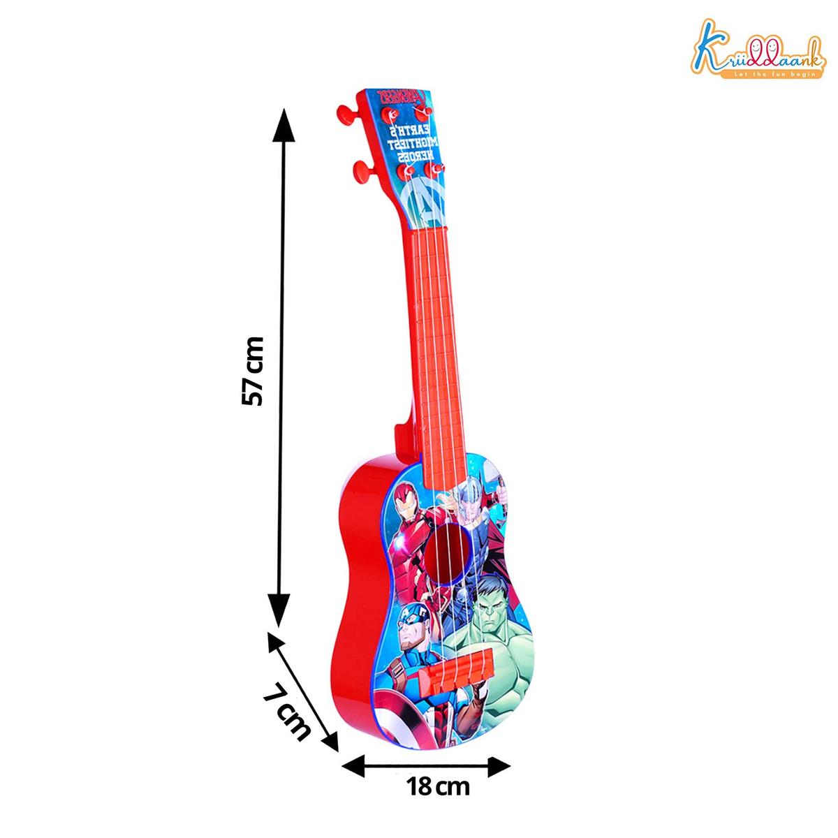 Marvel Avengers Theme 4-String Guitar Toy for Kids (Big) - Educational Musical Instrument for Toddlers & Children, Safe & Lightweight Fingerstyle Play, Ideal Gift for Boys & Girls 3+ Years, Red