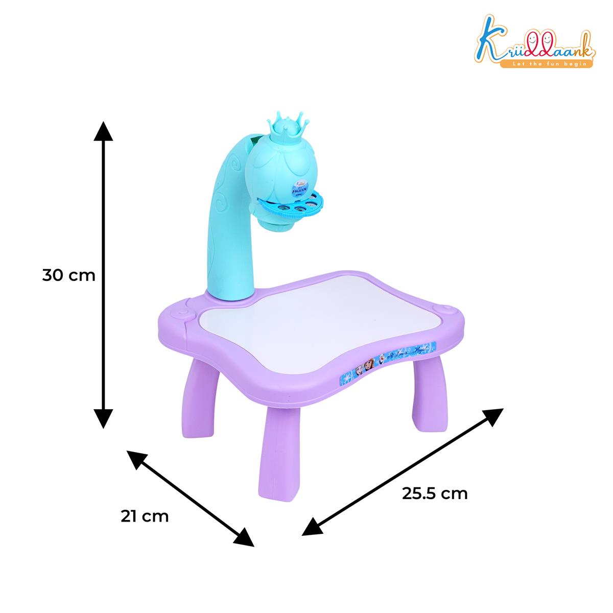 Kriiddaank Frozen Tracing Projector for Kids - Complete Art Drawing Projector Set with 24 Patterns, 3 Slides, Markers & Stencils - Creative Learning Toy for Boys & Girls 3+ Years, Turkish Blue