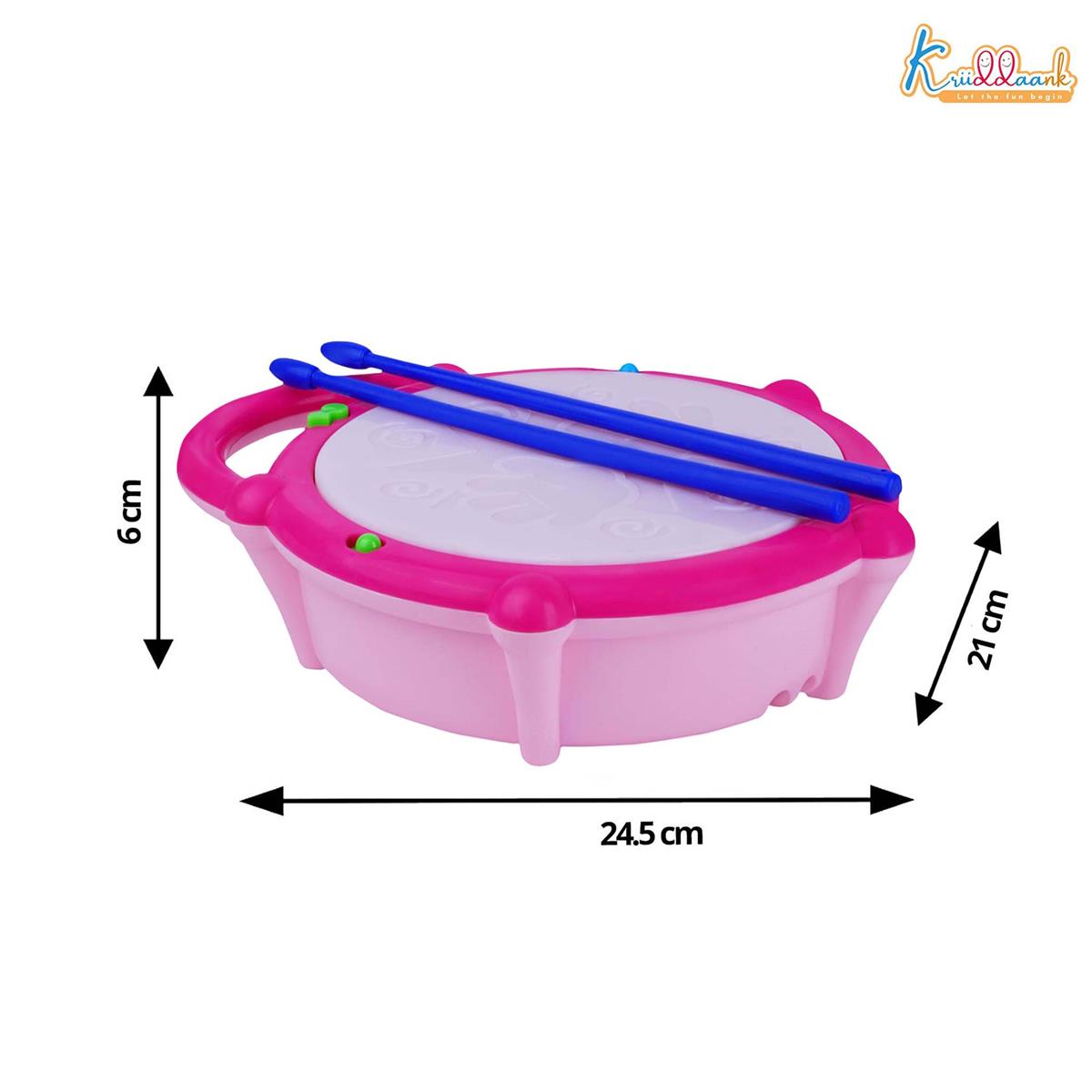 Disney Princess Flash Drum Toy for Girls - Musical Light-Up Drum with 3D LED Lights, 9 Songs & Drum Sounds, 3 Modes - Interactive Educational Toy for Kids Aged 3+ Years (Pink)