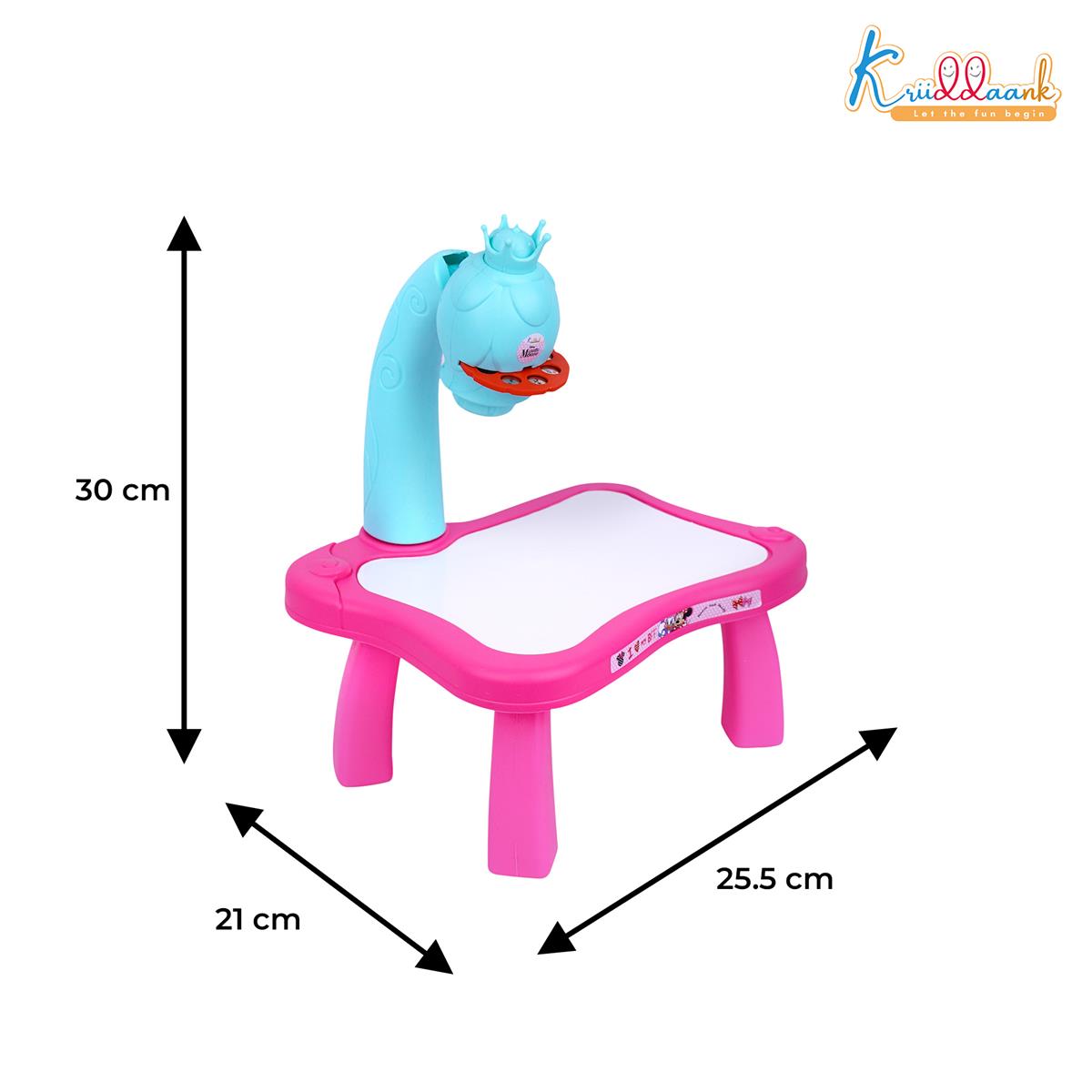 Kriiddaank Minnie Mouse Tracing Projector Set for Kids - Drawing Projector with 24 Patterns, 3 Stencil Slides, Markers & Paper - Creative Art & Craft Educational Toy for Girls Ages 3+ (Pink)