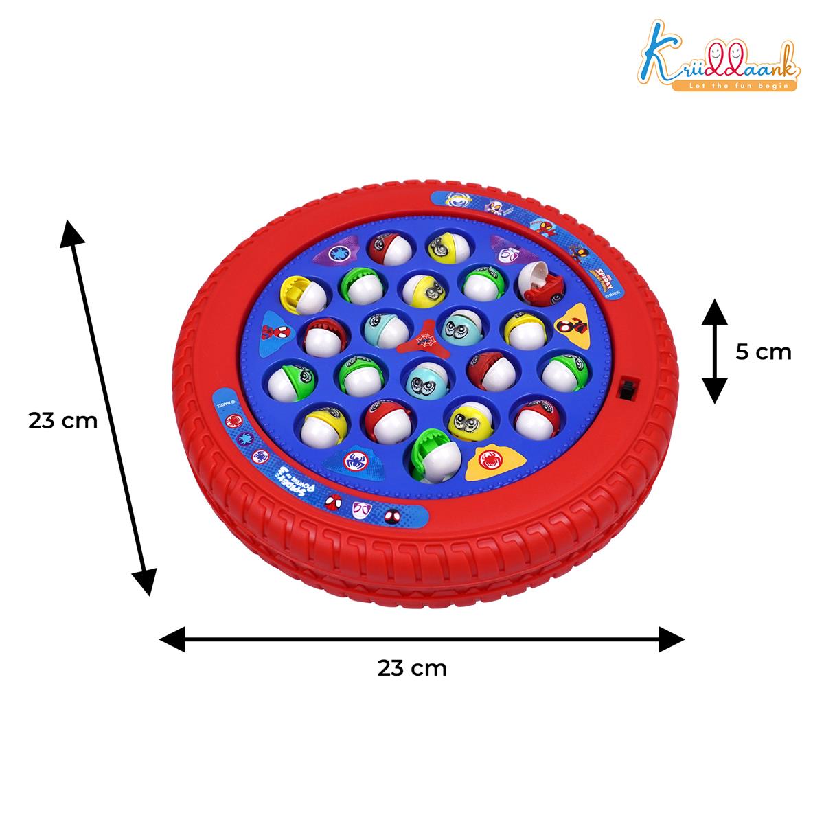 Spiderman Musical Rotating Fishing Game for Kids - Underwater Adventure Theme | Battery Operated Interactive Toy with 21 Fishes & 4 Poles | Fun Educational Game for Boys & Girls Age 3+ Years
