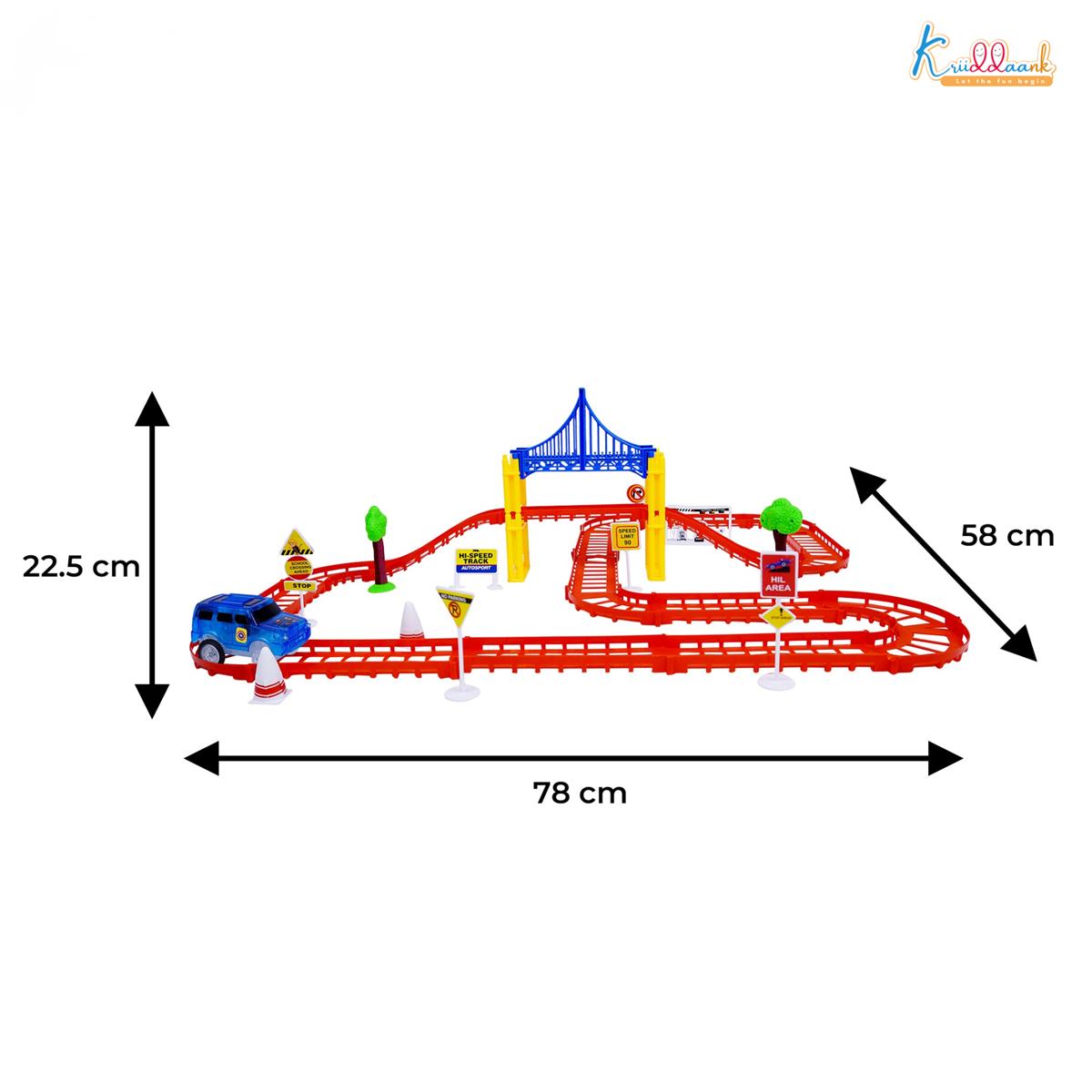 Avenger Theme Car Track Playset with Diecast Metal Car - 41 Piece Portable Racing Track Set for Kids Age 3+ - Customizable DIY Marvel Inspired Super Hero Race Track Toy - Battery Operated Action