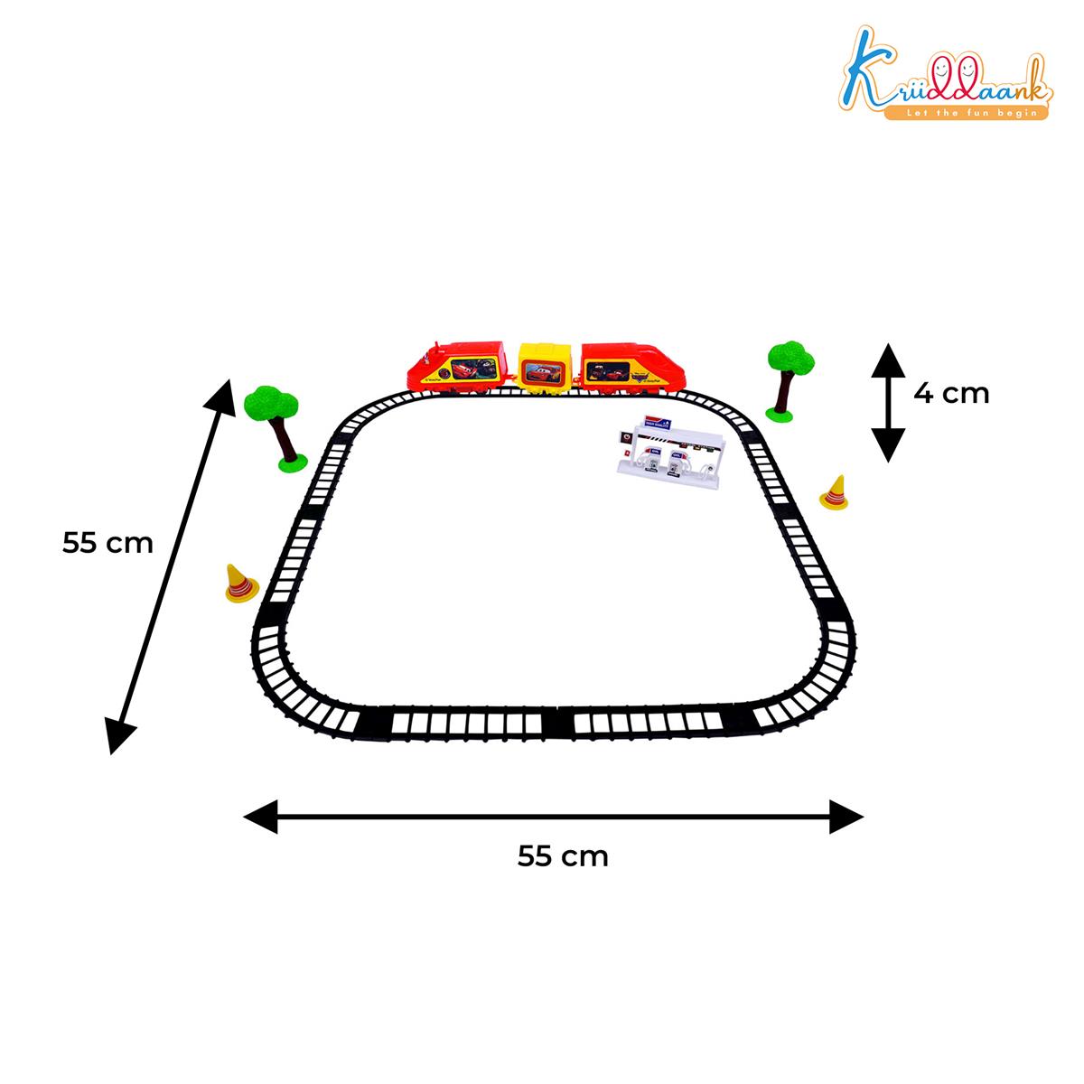 Kriiddaank Disney Pixar Cars Electric Bullet Train Set - Lightning McQueen & Friends Theme, Diecast Metal Miniature Realistic Railway Playset, Battery Operated Toy for Kids 3+ (Multicolor)