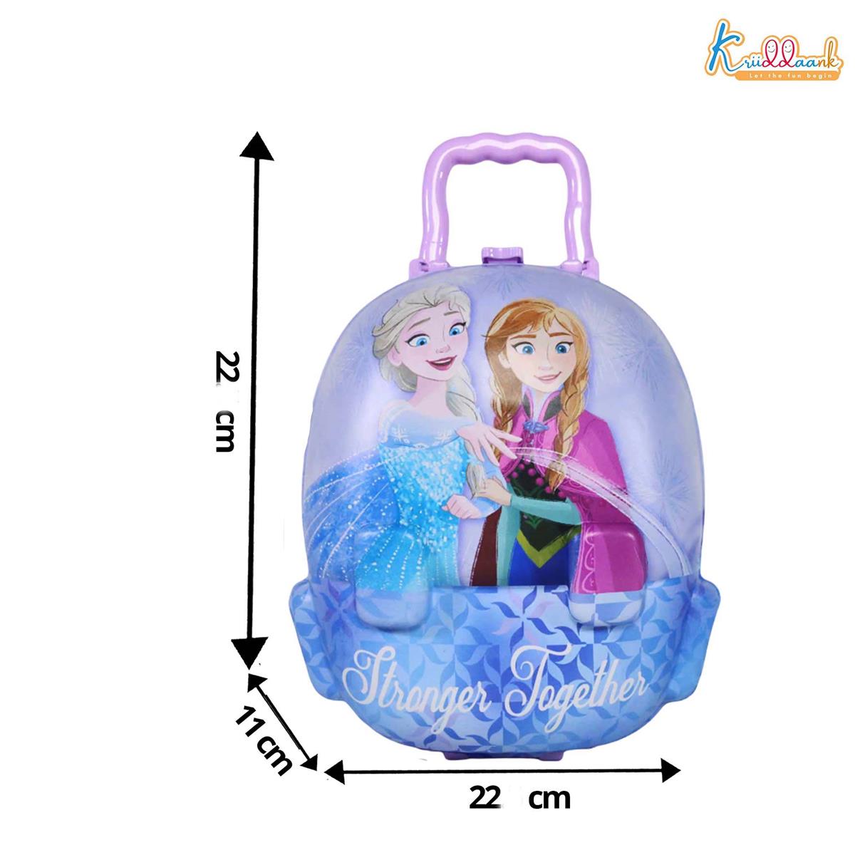 Kriiddaank Frozen Backpack Kitchen Set for Kids - 21 Pcs Pretend Play Cooking Toy with Music & Accessories, Portable Carry Case Playset for Girls 3+ Years (Turkish Blue)