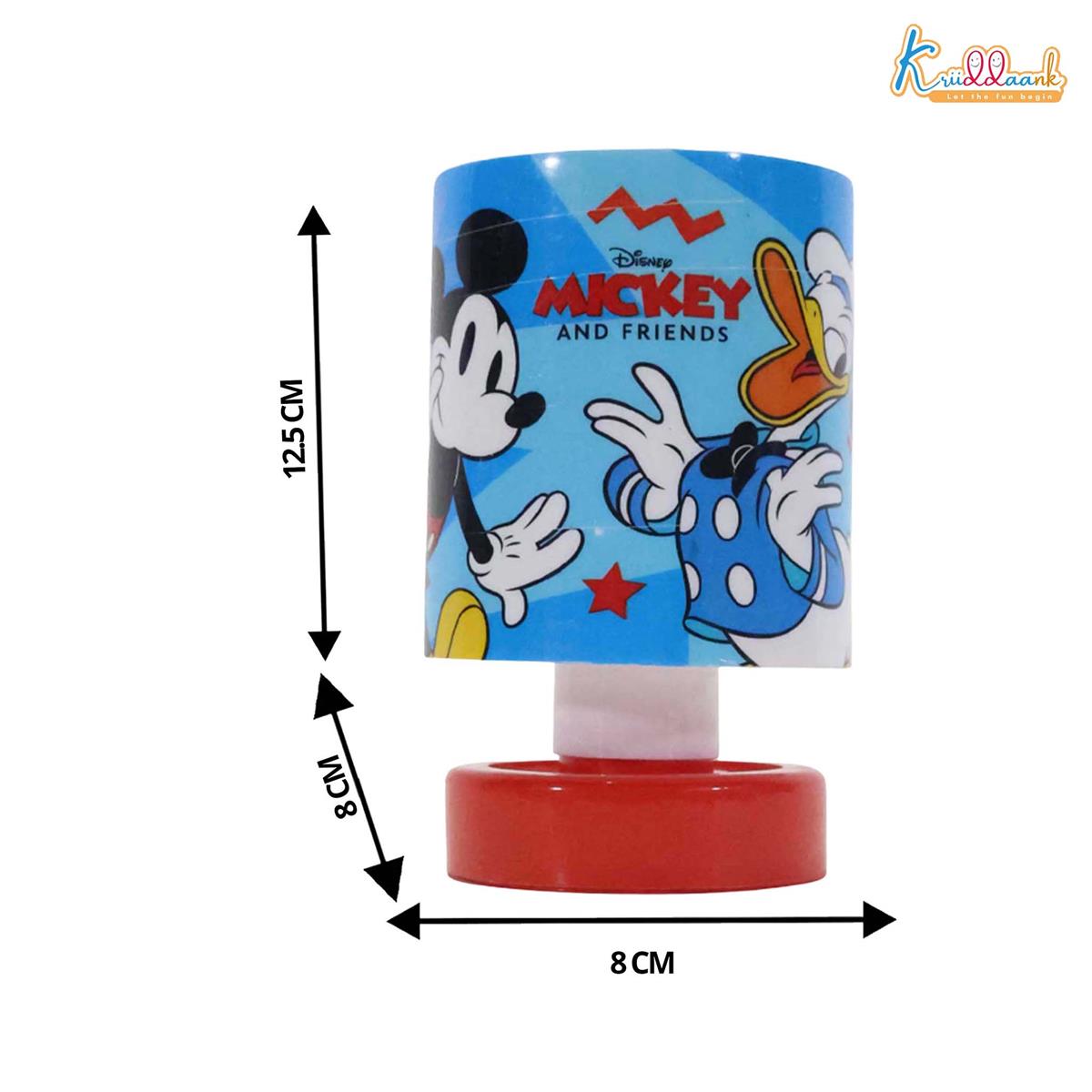 Kriiddaank Mickey Mouse Themed Table Lamp - Battery Operated LED Night Light for Kids Bedroom, Push Top Glow Lamp, Portable Bedside Decor & Disney Collectible Gift for Boys and Girls, 3+ Years