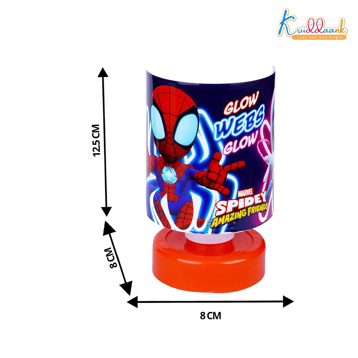Spiderman Themed Table Lamp - Push & Glow Battery Operated Night Light for Kids Bedroom, Superhero Collectible Desk Lamp, Best Birthday Gift for Boys & Girls (Ages 3+)