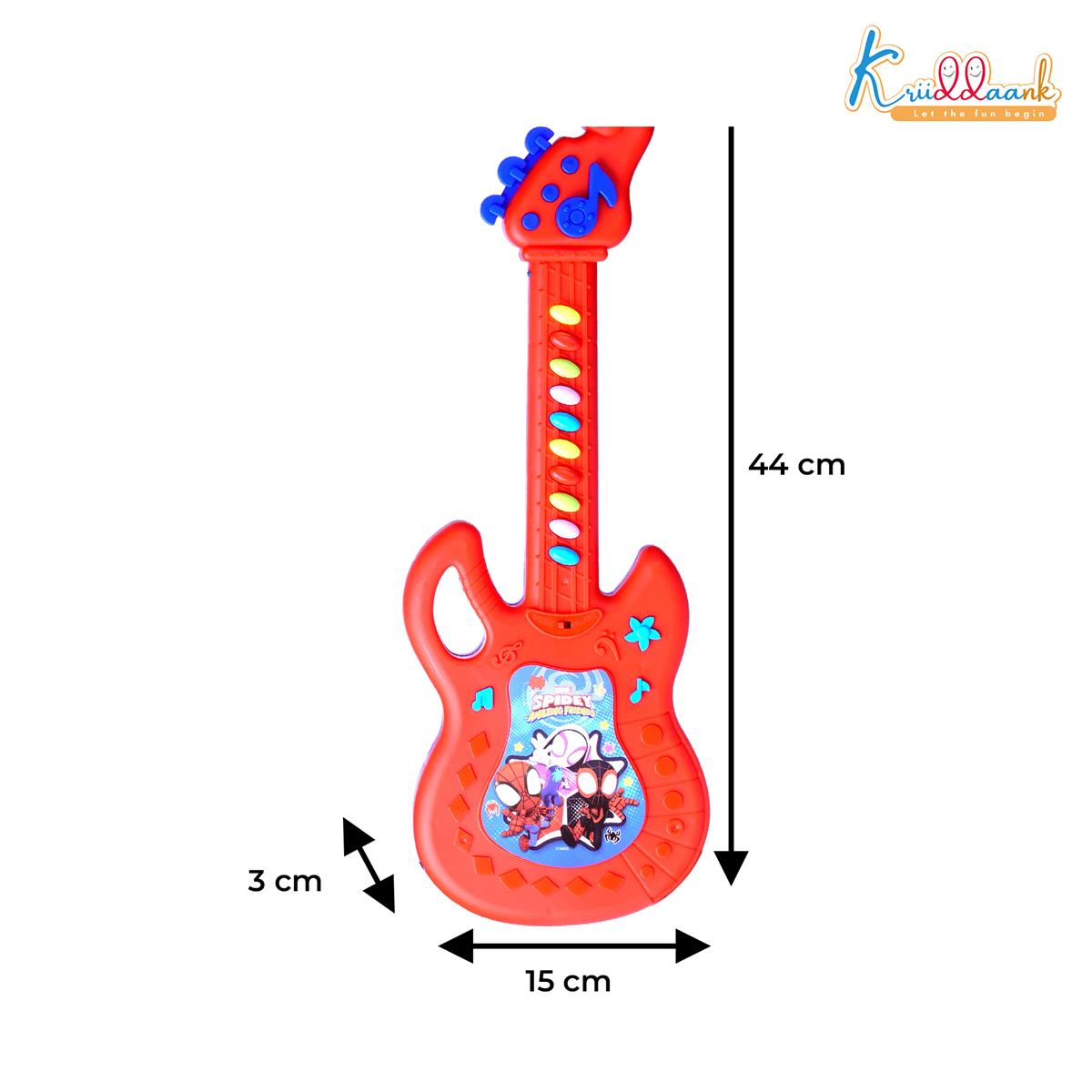 Spiderman Musical Guitar for Toddlers - Junior Rockstar Sing-Along Karaoke Toy with Built-in Music & Lights, Educational Electronic Play Instrument for Kids 3+ Years Old, Blue