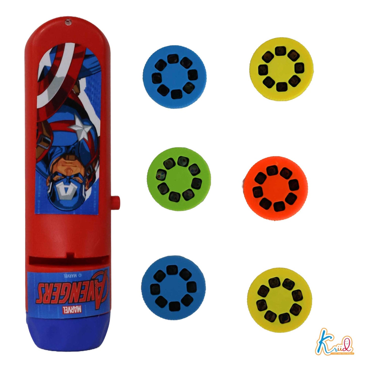 Kriiddaank ProjectorTorch-AvengersByMarvelHandheld Projector LightBattery Operated Projector TorchFun Flashlight with ProjectionsMarvel Heroes Projector LightAvengers Flashlight with Projections