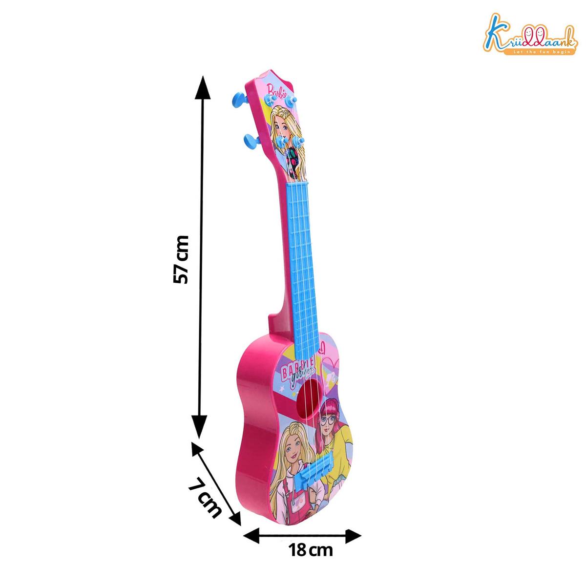 Mattel Barbie Theme Big Guitar Toy for Kids - Pink Musical Instrument for Girls Age 3+ | Interactive Sound & Educational Play | Lightweight & Safe Design | Perfect Birthday Gift for Kids