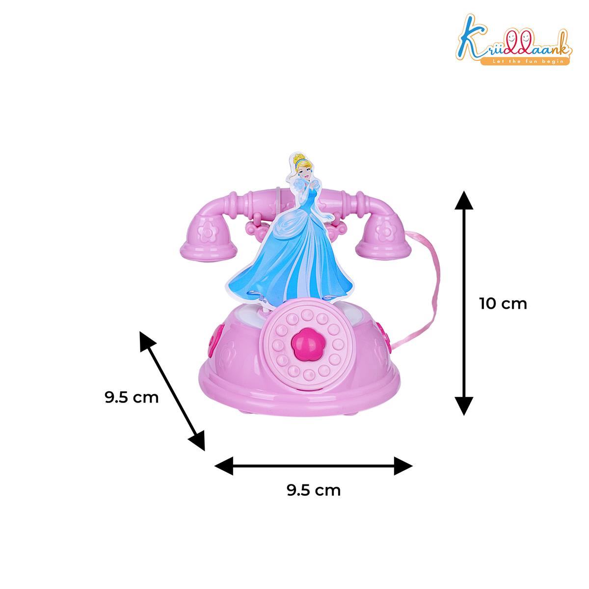 Kriiddaank Princess Talking Telephone Toy - Interactive Pretend Play Landline Phone with Music & Sounds for Girls 3+ Years - Pink Educational Electronic Toy - Ideal Birthday Gift for Kids