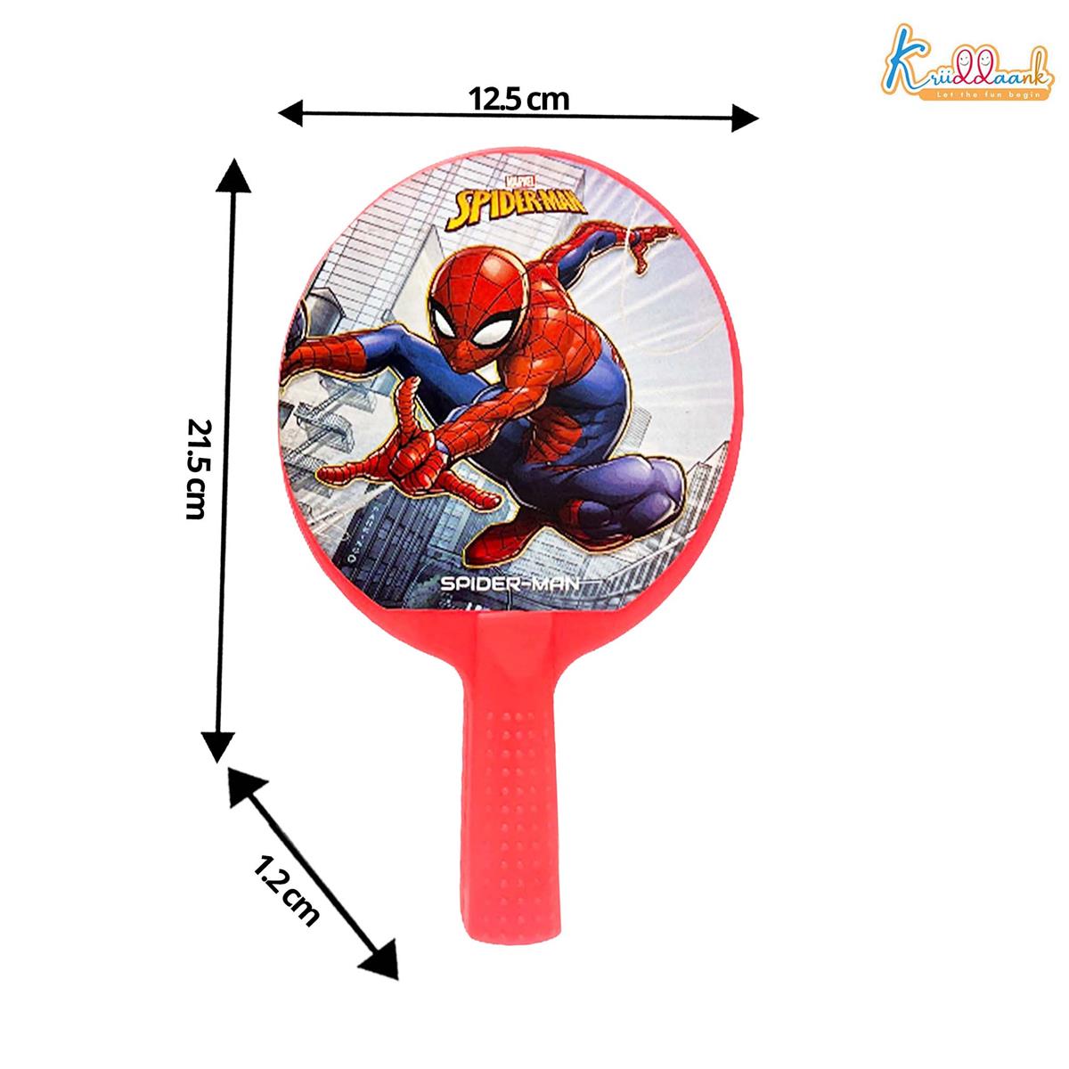 Kriiddaank Spiderman Tiny Pong Champs - Paddle Racket Set with Ball for Kids | Indoor & Outdoor Table Tennis Sports Toy for Boys & Girls Age 3+ | Superhero Themed Active Play Set